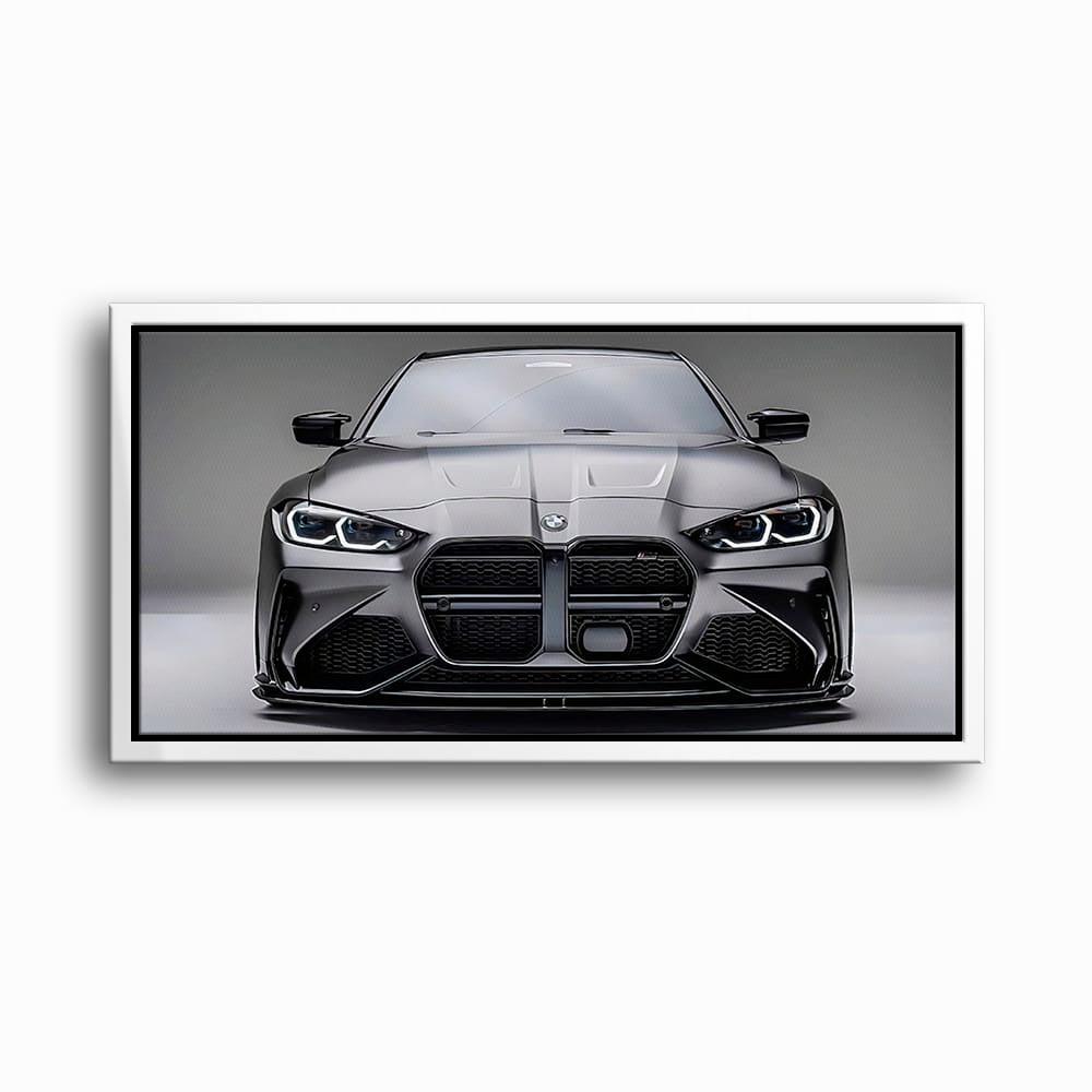 BMW M4 Steel Phantom Wall Art – Gray Performance Coupe Canvas Print Cars