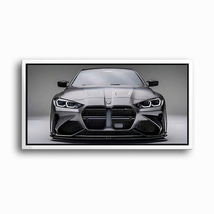 BMW M4 Steel Phantom Wall Art – Gray Performance Coupe Canvas Print Cars