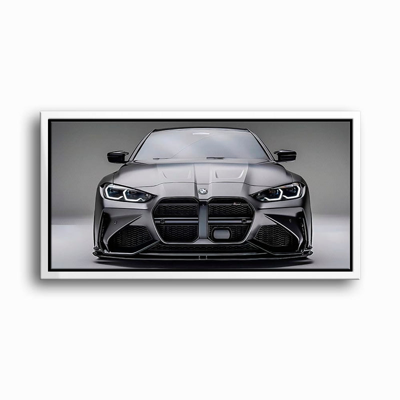 BMW M4 Steel Phantom Wall Art – Gray Performance Coupe Canvas Print Cars