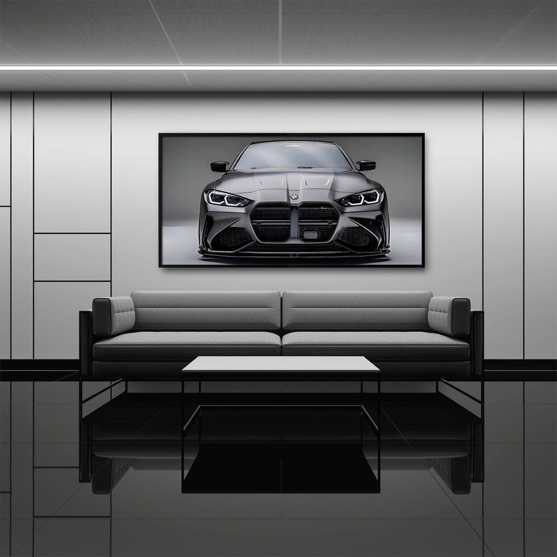 BMW M4 Steel Phantom Wall Art – Gray Performance Coupe Canvas Print Cars