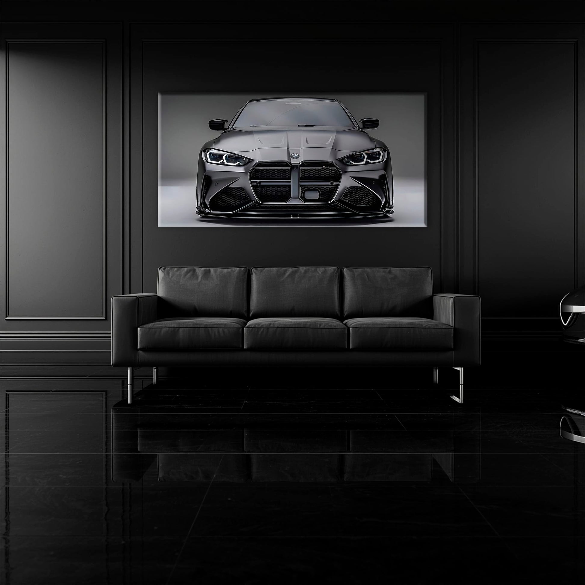 BMW M4 Steel Phantom Wall Art – Gray Performance Coupe Canvas Print Cars