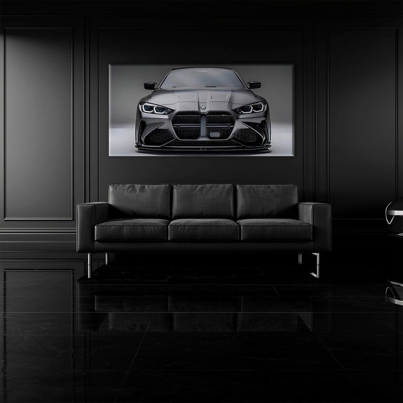BMW M4 Steel Phantom Wall Art – Gray Performance Coupe Canvas Print Cars