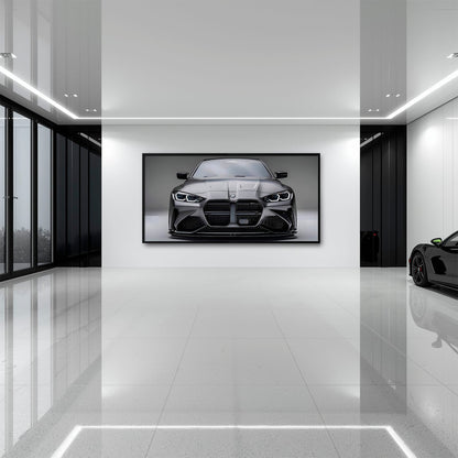 BMW M4 Steel Phantom Wall Art – Gray Performance Coupe Canvas Print Cars