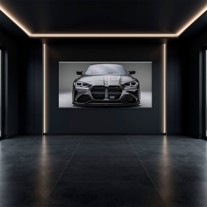 BMW M4 Steel Phantom Wall Art – Gray Performance Coupe Canvas Print Cars
