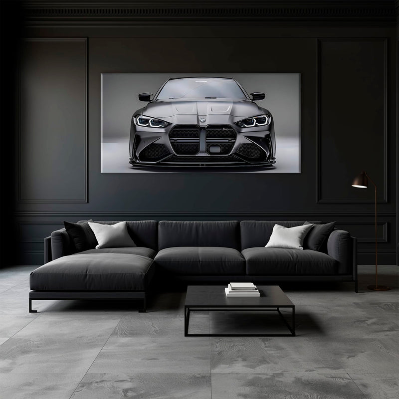 BMW M4 Steel Phantom Wall Art – Gray Performance Coupe Canvas Print Cars