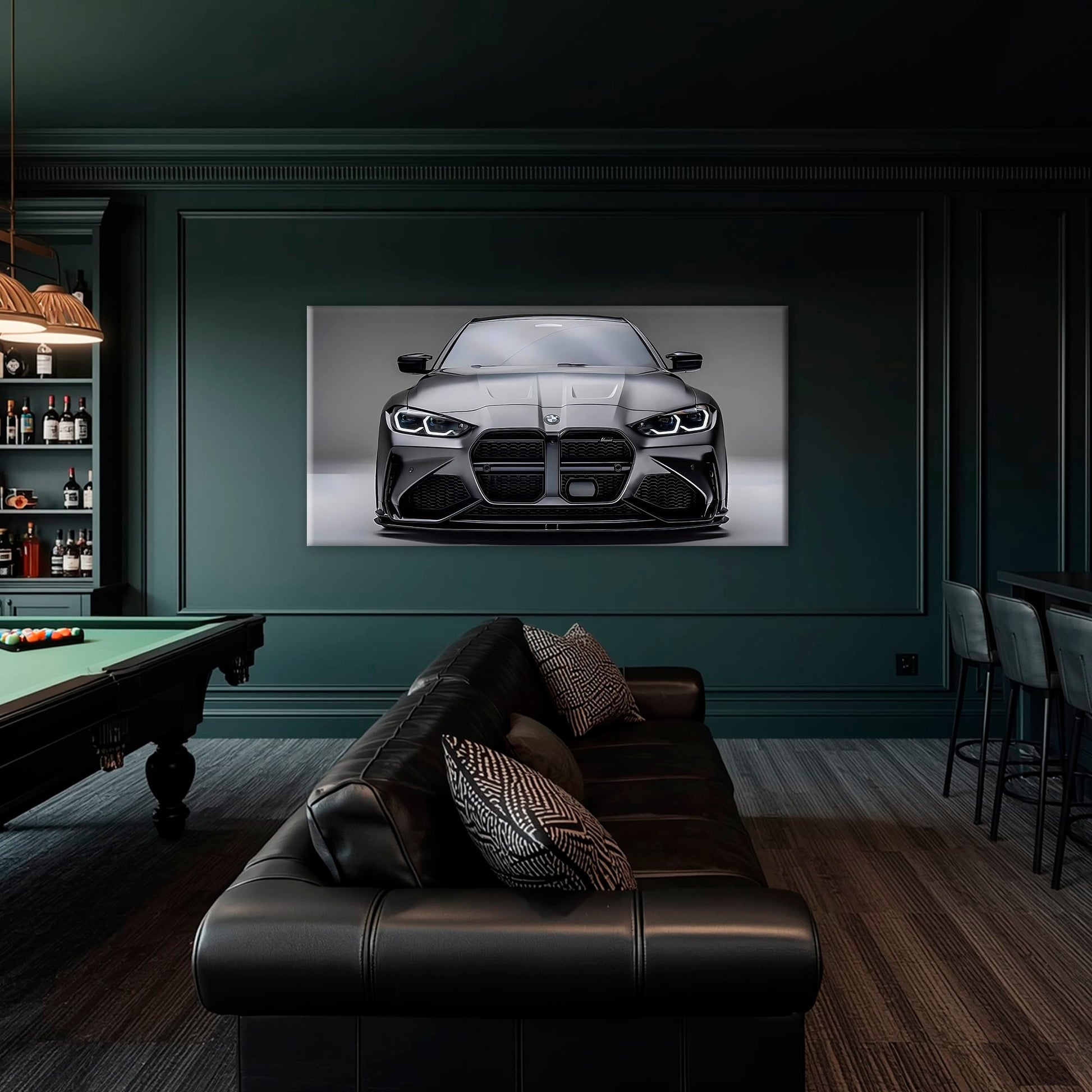 BMW M4 Steel Phantom Wall Art – Gray Performance Coupe Canvas Print Cars
