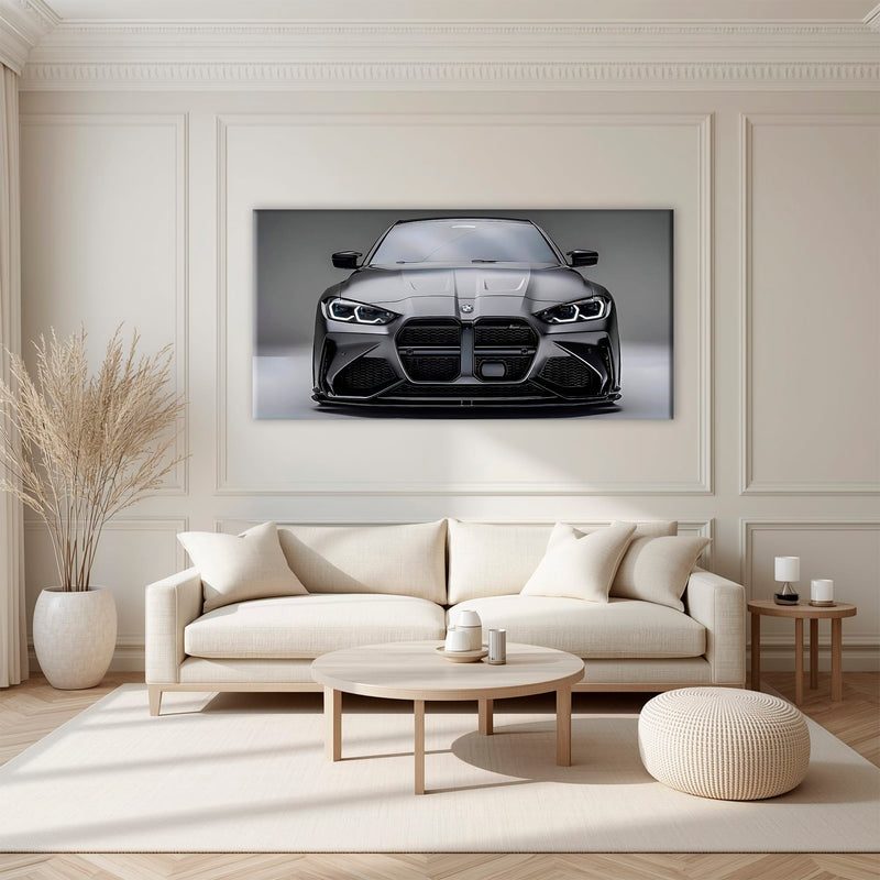BMW M4 Steel Phantom Wall Art – Gray Performance Coupe Canvas Print Cars