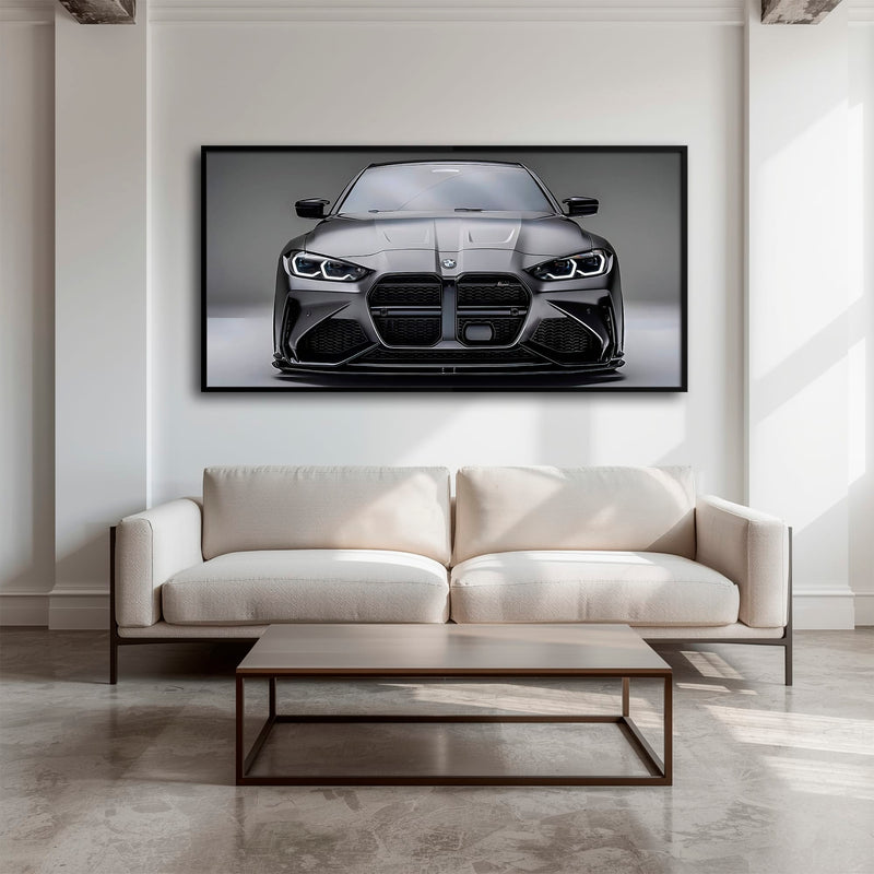 BMW M4 Steel Phantom Wall Art – Gray Performance Coupe Canvas Print Cars
