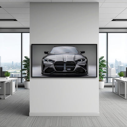 BMW M4 Steel Phantom Wall Art – Gray Performance Coupe Canvas Print Cars