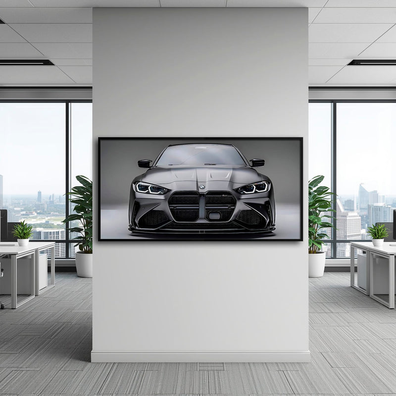 BMW M4 Steel Phantom Wall Art – Gray Performance Coupe Canvas Print Cars