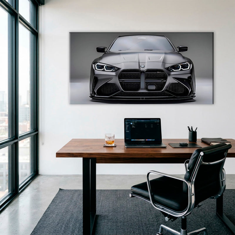 BMW M4 Steel Phantom Wall Art – Gray Performance Coupe Canvas Print Cars