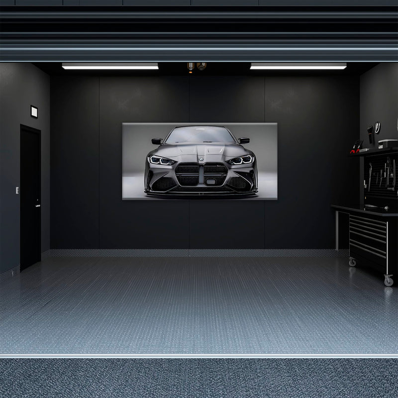 BMW M4 Steel Phantom Wall Art – Gray Performance Coupe Canvas Print Cars