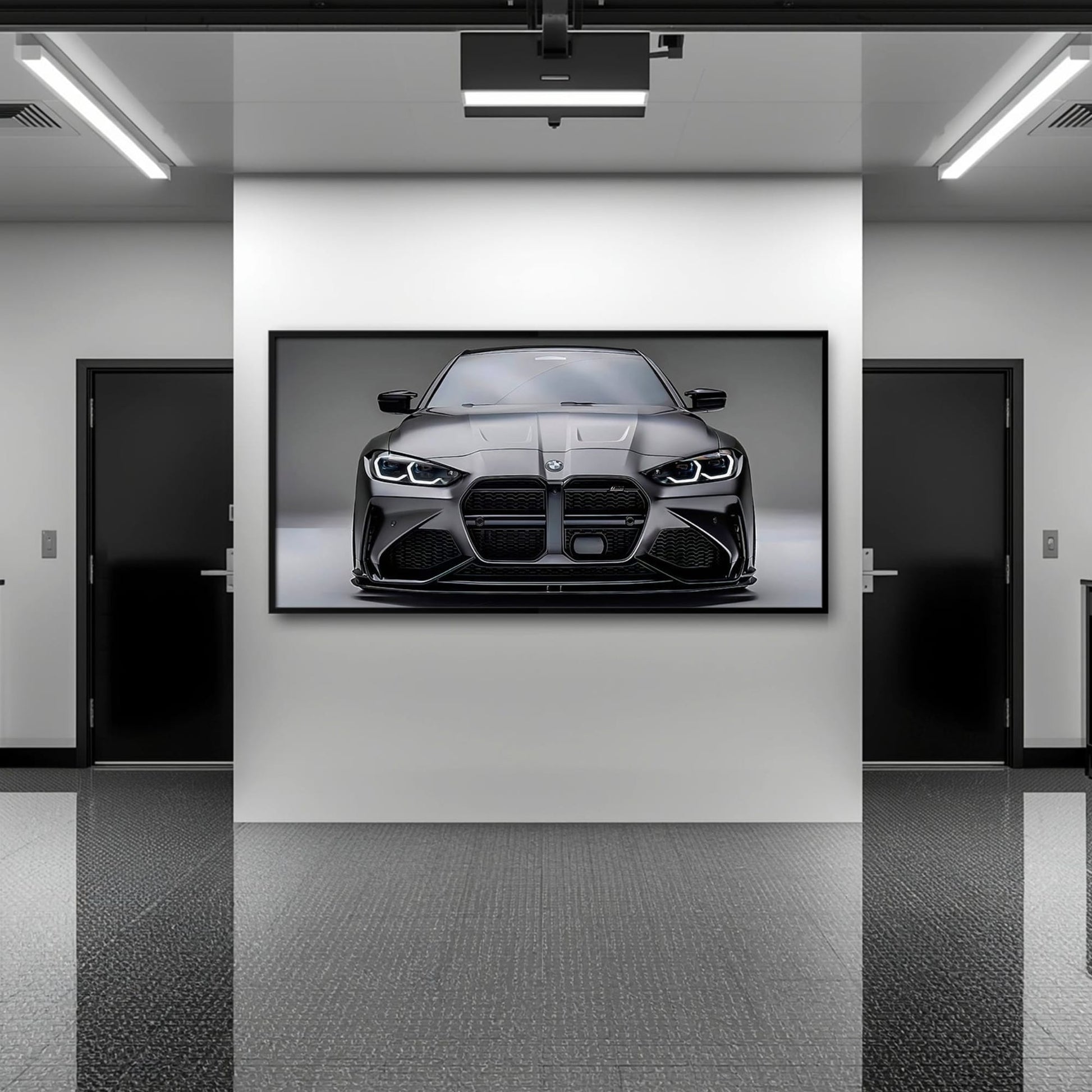 BMW M4 Steel Phantom Wall Art – Gray Performance Coupe Canvas Print Cars