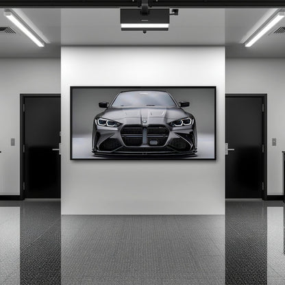 BMW M4 Steel Phantom Wall Art – Gray Performance Coupe Canvas Print Cars