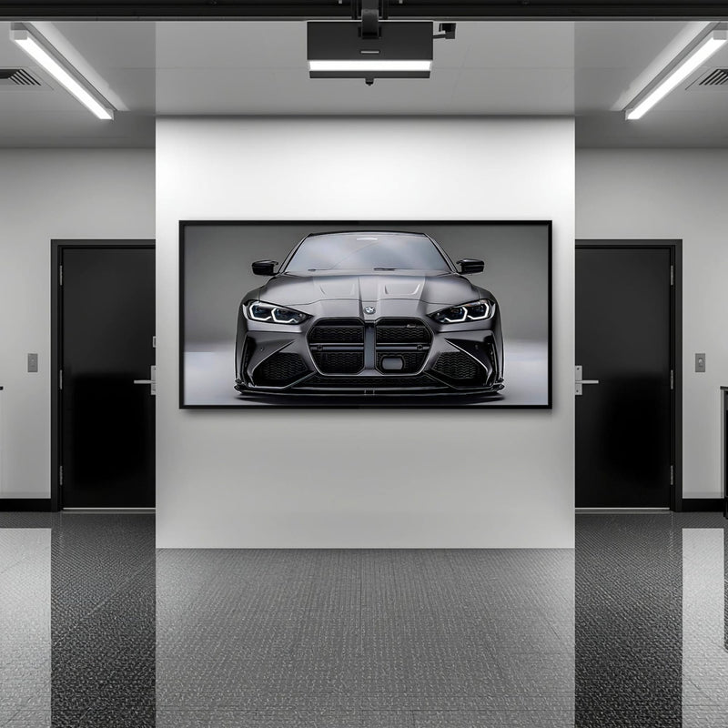 BMW M4 Steel Phantom Wall Art – Gray Performance Coupe Canvas Print Cars