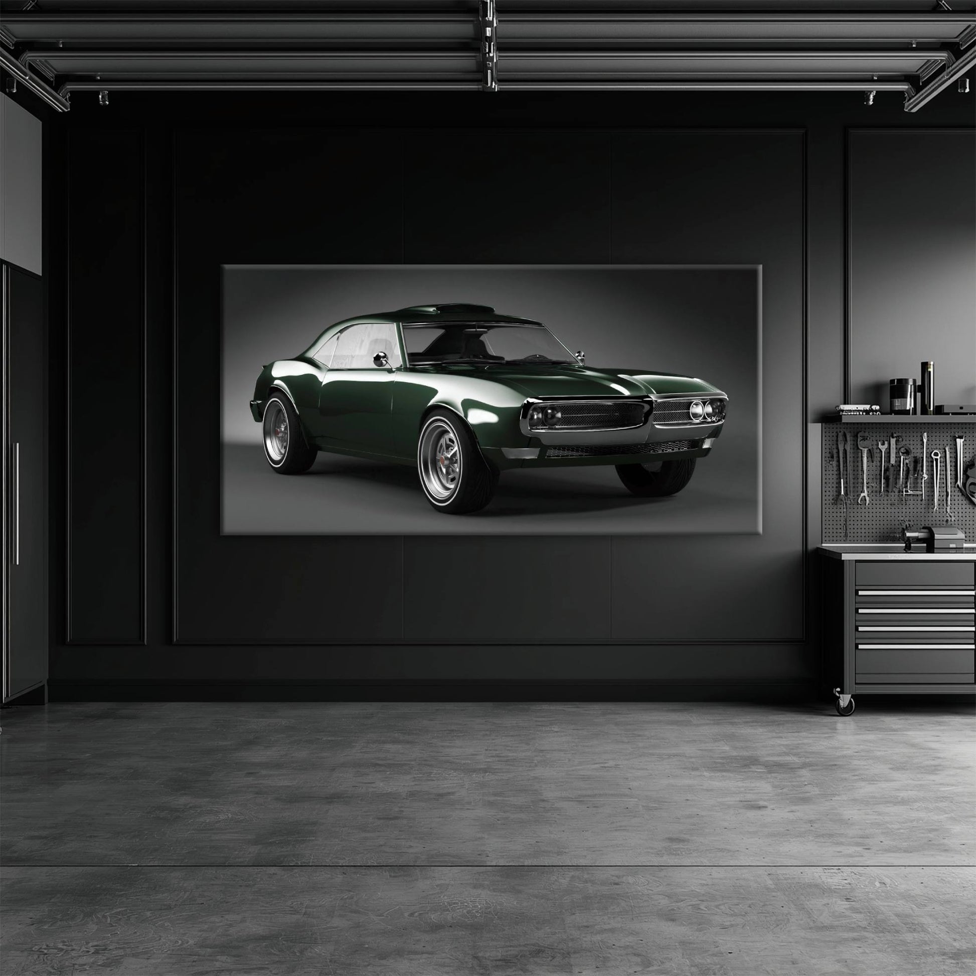 Green Pontiac Firebird Wall Art – Vintage Muscle Car Canvas Print Cars