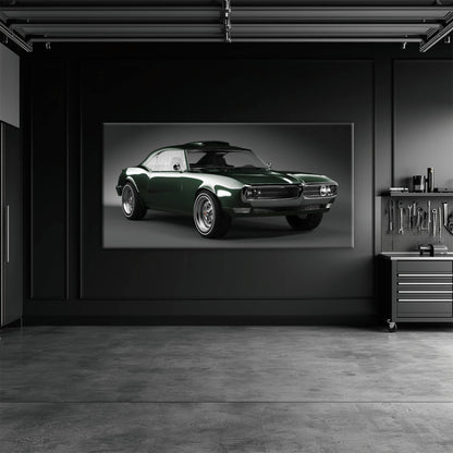 Green Pontiac Firebird Wall Art – Vintage Muscle Car Canvas Print Cars