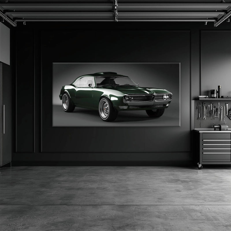 Green Pontiac Firebird Wall Art – Vintage Muscle Car Canvas Print Cars