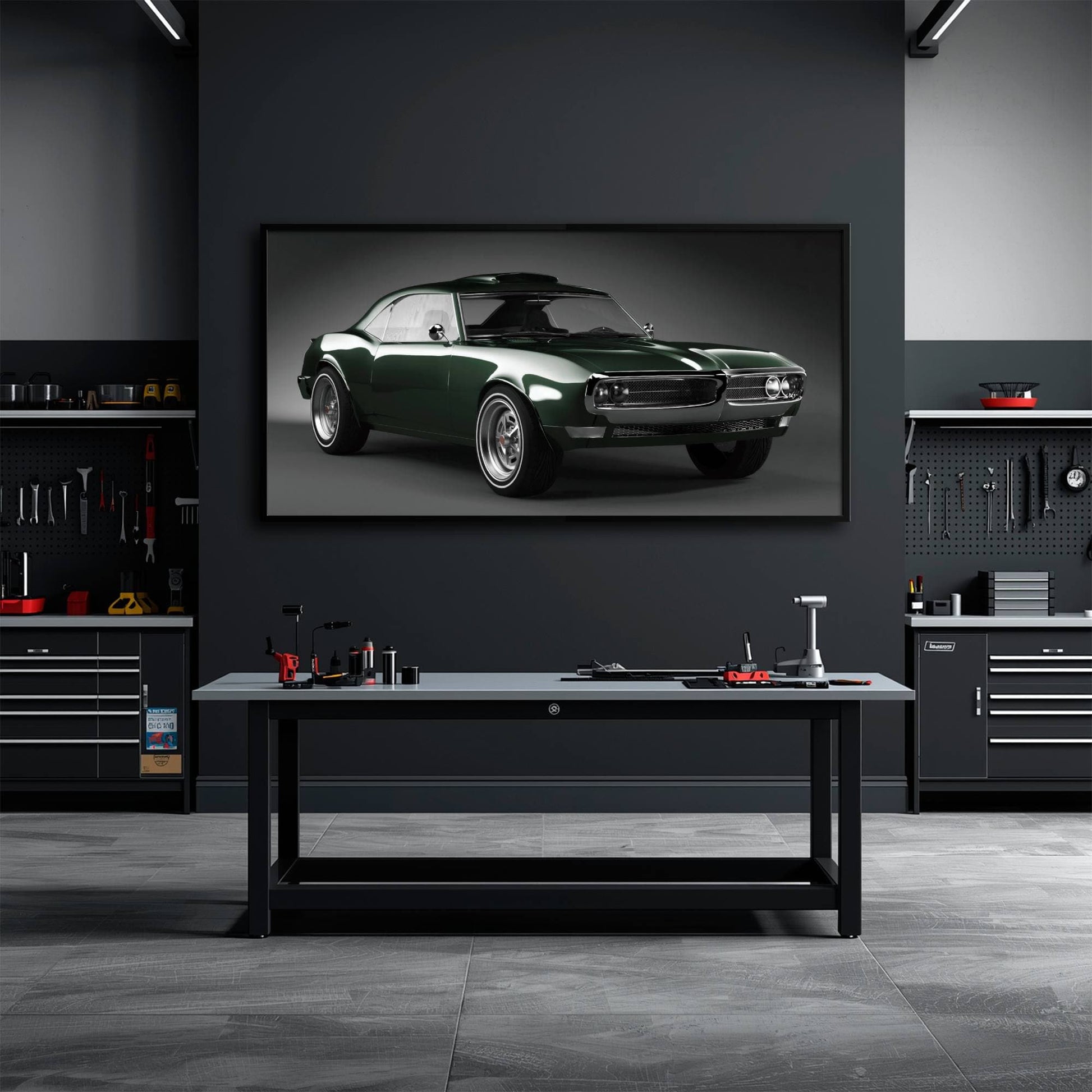 Green Pontiac Firebird Wall Art – Vintage Muscle Car Canvas Print Cars