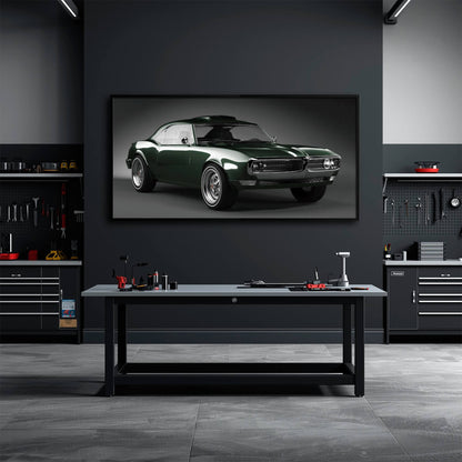 Green Pontiac Firebird Wall Art – Vintage Muscle Car Canvas Print Cars