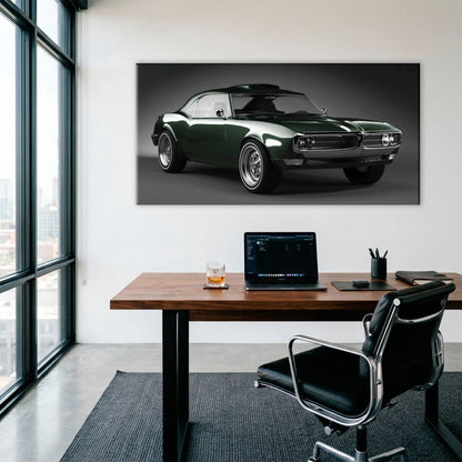Green Pontiac Firebird Wall Art – Vintage Muscle Car Canvas Print Cars