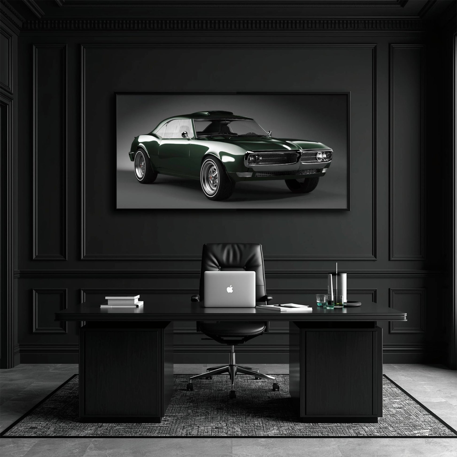 Green Pontiac Firebird Wall Art – Vintage Muscle Car Canvas Print Cars