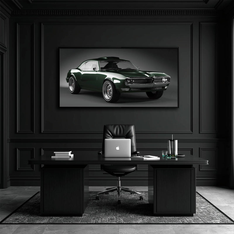 Green Pontiac Firebird Wall Art – Vintage Muscle Car Canvas Print Cars