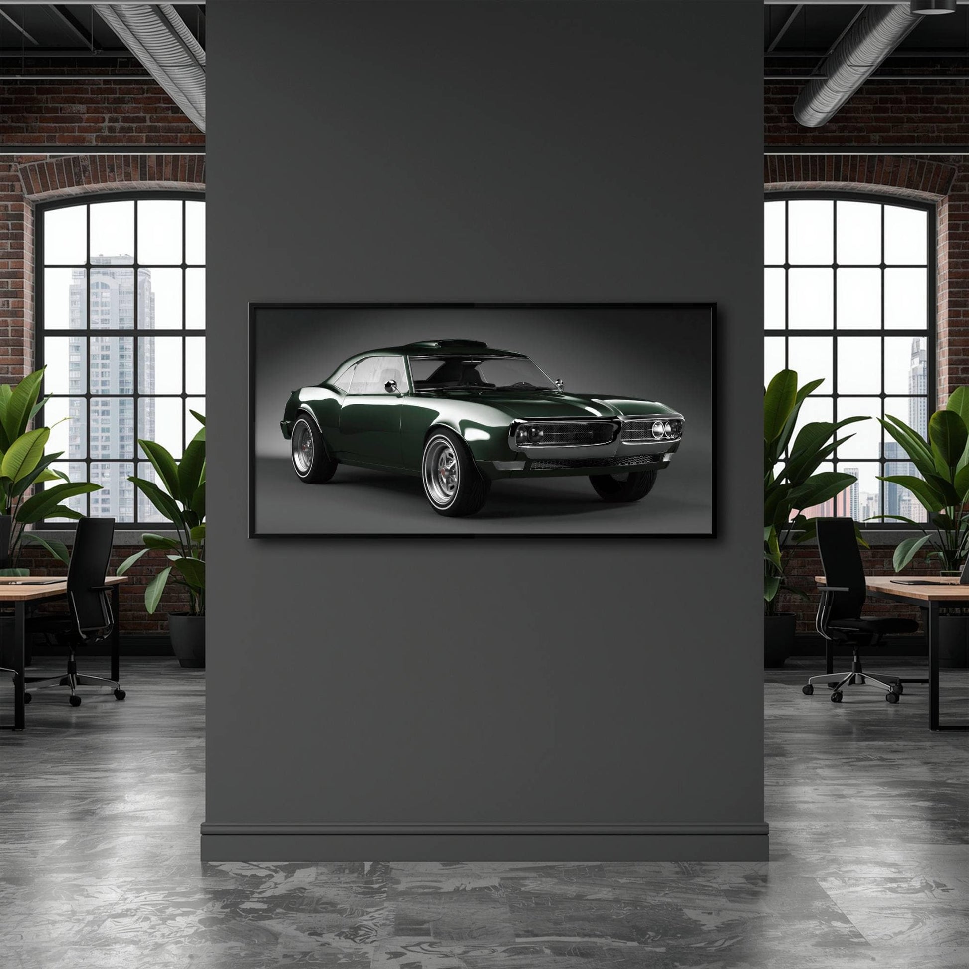 Green Pontiac Firebird Wall Art – Vintage Muscle Car Canvas Print Cars