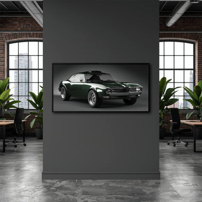 Green Pontiac Firebird Wall Art – Vintage Muscle Car Canvas Print Cars