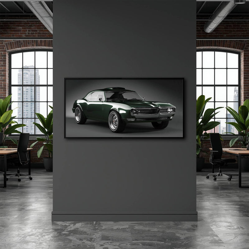 Green Pontiac Firebird Wall Art – Vintage Muscle Car Canvas Print Cars