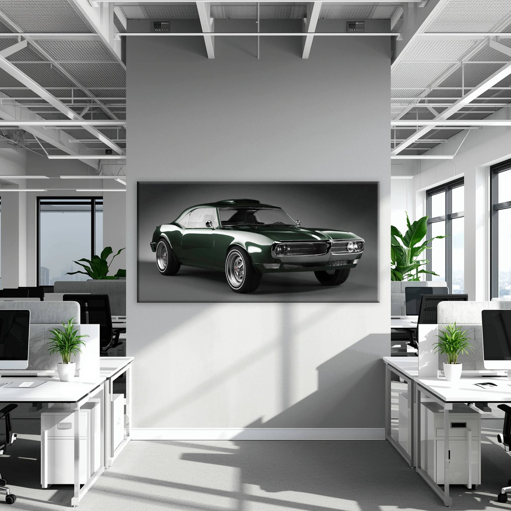 Green Pontiac Firebird Wall Art – Vintage Muscle Car Canvas Print Cars
