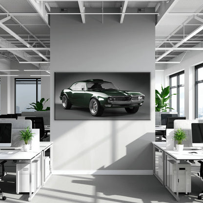 Green Pontiac Firebird Wall Art – Vintage Muscle Car Canvas Print Cars