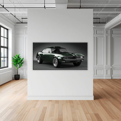 Green Pontiac Firebird Wall Art – Vintage Muscle Car Canvas Print Cars