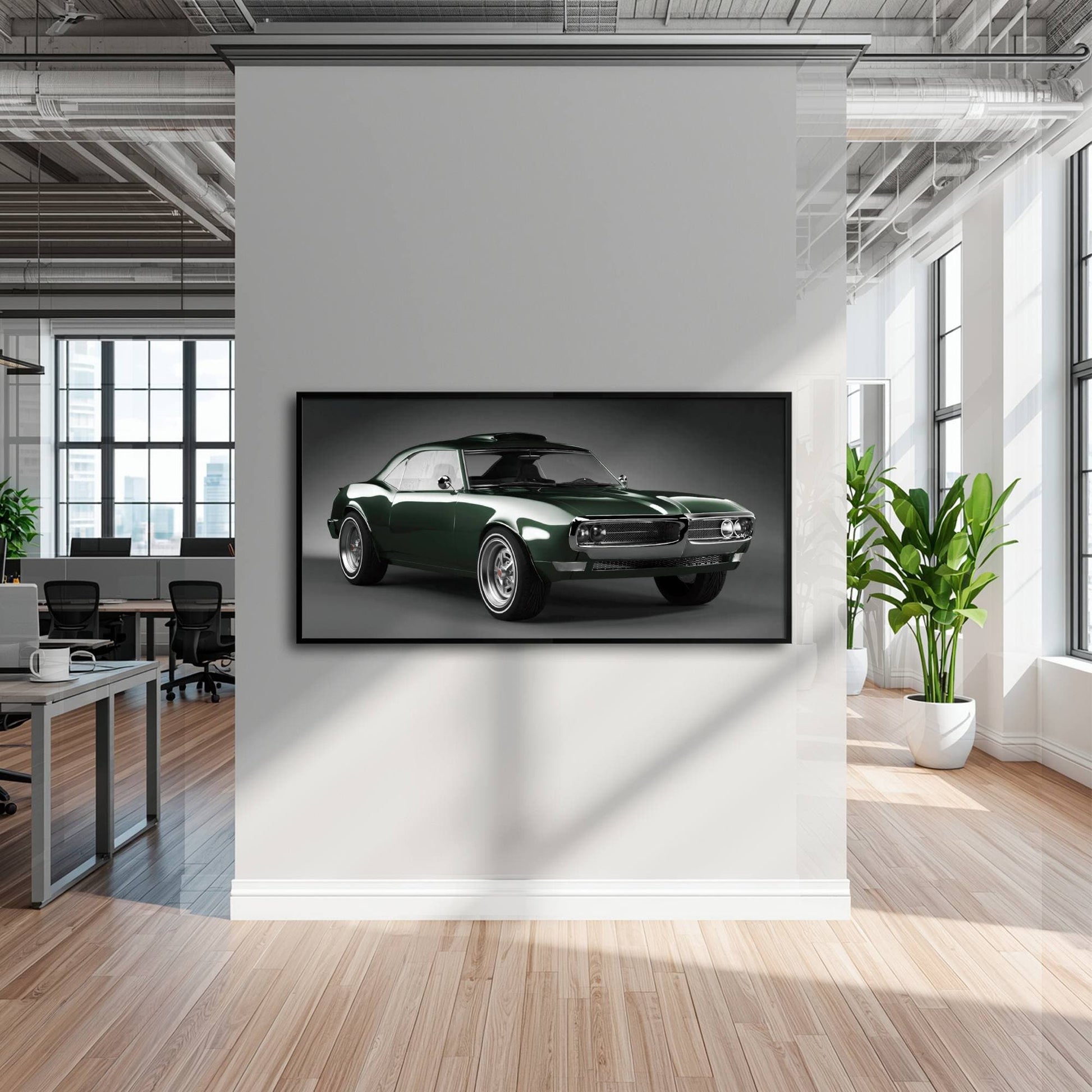 Green Pontiac Firebird Wall Art – Vintage Muscle Car Canvas Print Cars