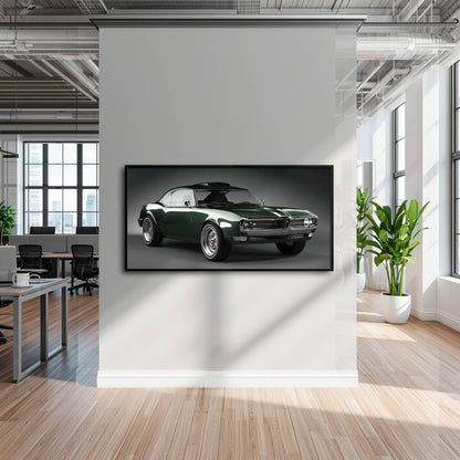 Green Pontiac Firebird Wall Art – Vintage Muscle Car Canvas Print Cars