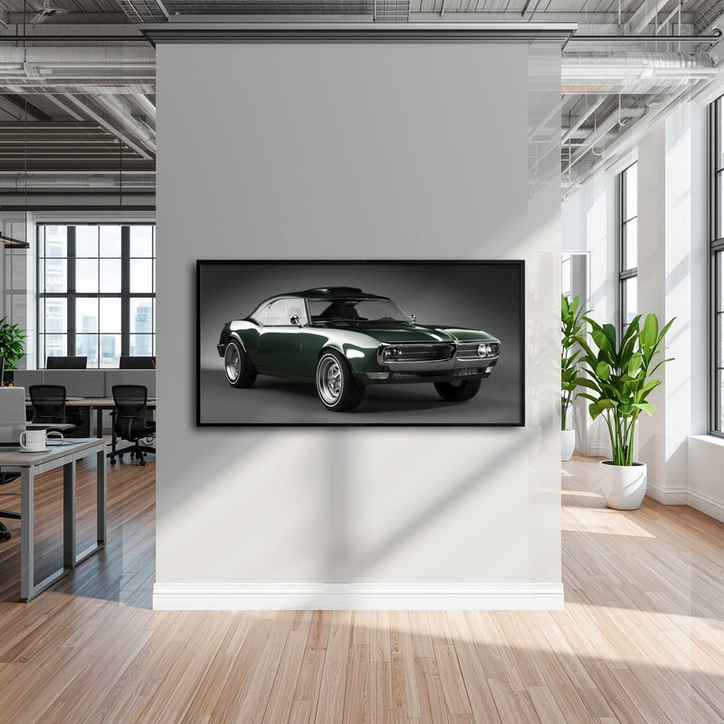 Green Pontiac Firebird Wall Art – Vintage Muscle Car Canvas Print Cars