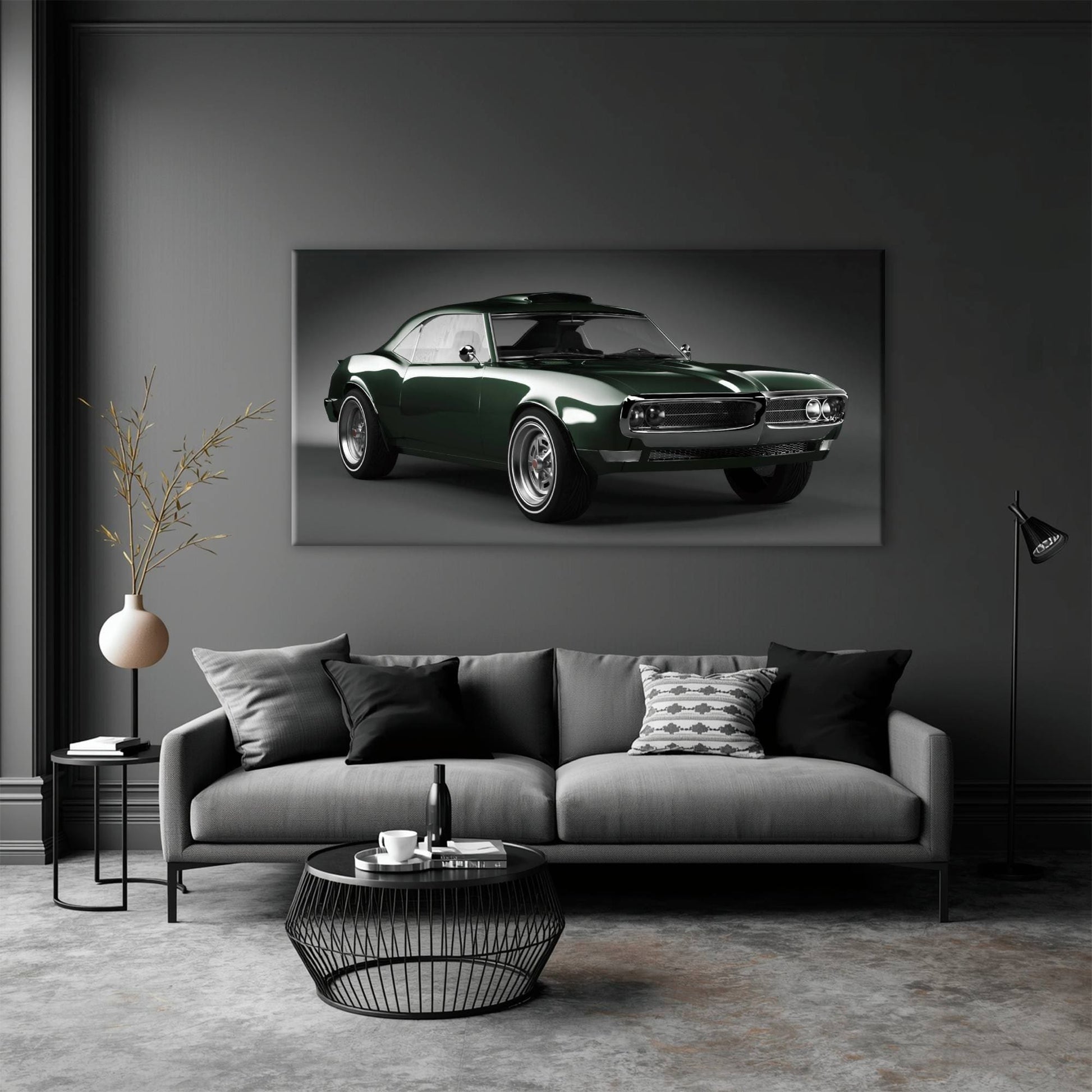 Green Pontiac Firebird Wall Art – Vintage Muscle Car Canvas Print Cars
