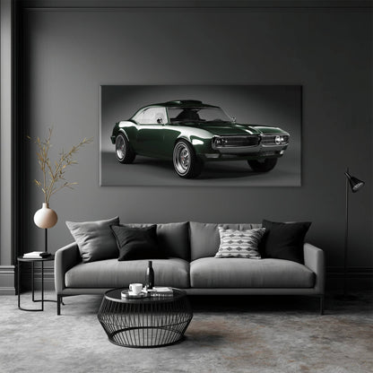 Green Pontiac Firebird Wall Art – Vintage Muscle Car Canvas Print Cars