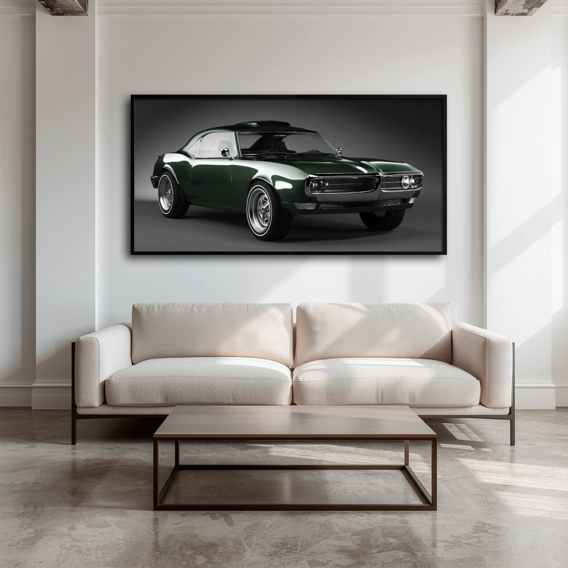Green Pontiac Firebird Wall Art – Vintage Muscle Car Canvas Print Cars