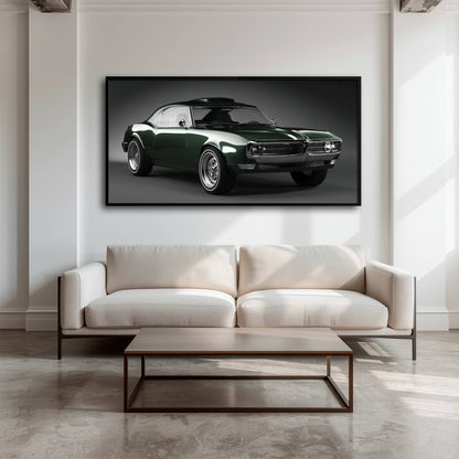 Green Pontiac Firebird Wall Art – Vintage Muscle Car Canvas Print Cars