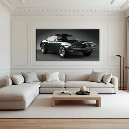 Green Pontiac Firebird Wall Art – Vintage Muscle Car Canvas Print Cars