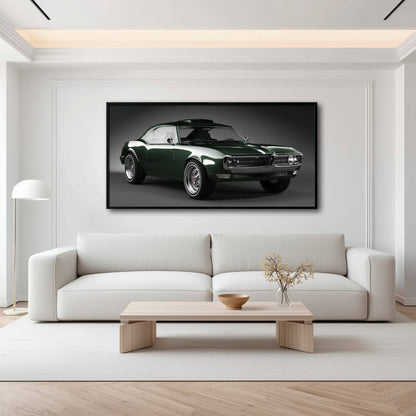 Green Pontiac Firebird Wall Art – Vintage Muscle Car Canvas Print Cars