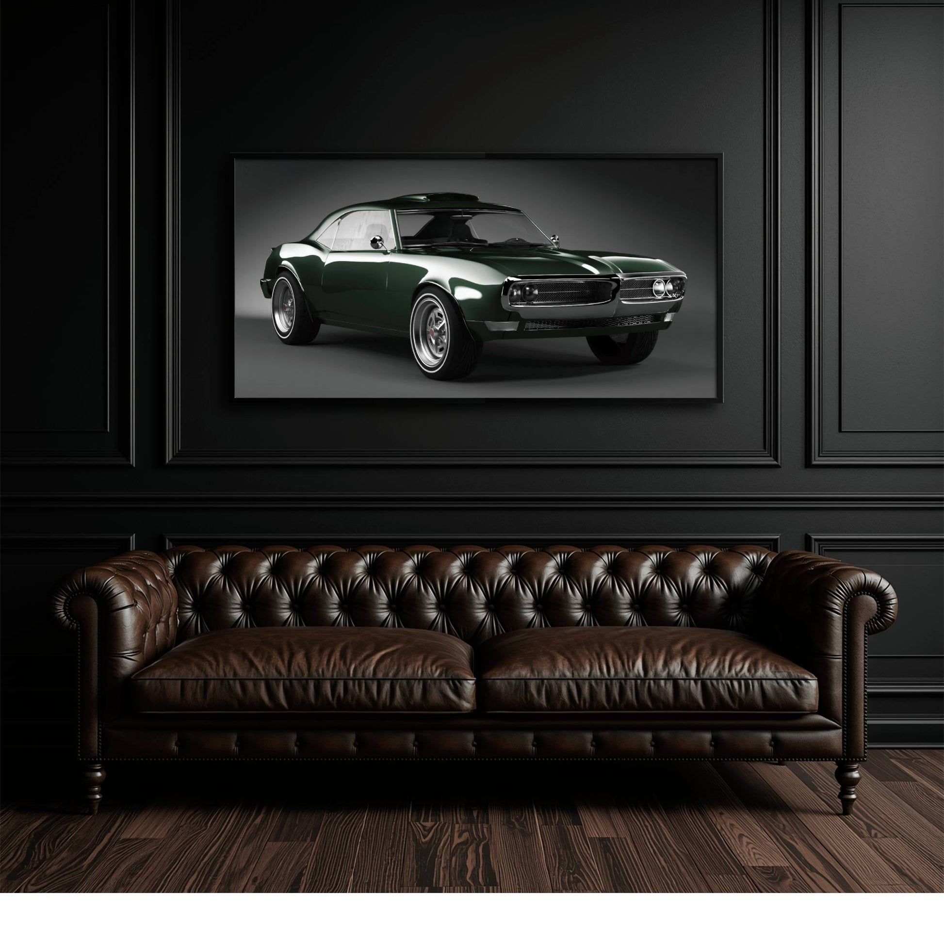 Green Pontiac Firebird Wall Art – Vintage Muscle Car Canvas Print Cars