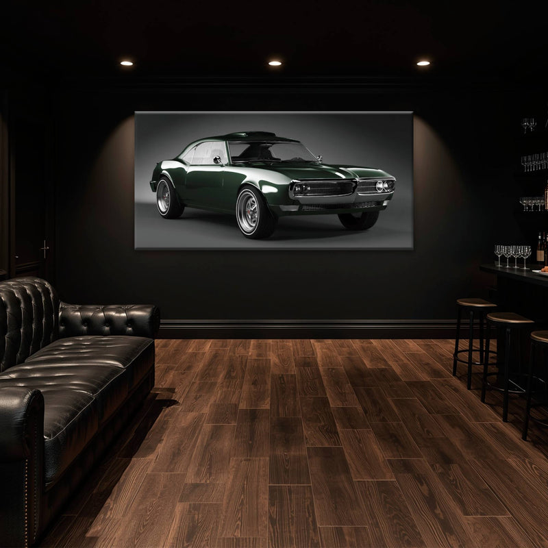 Green Pontiac Firebird Wall Art – Vintage Muscle Car Canvas Print Cars