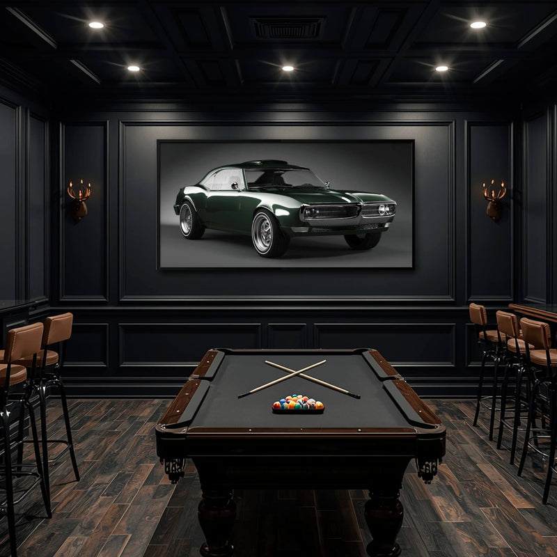 Green Pontiac Firebird Wall Art – Vintage Muscle Car Canvas Print Cars
