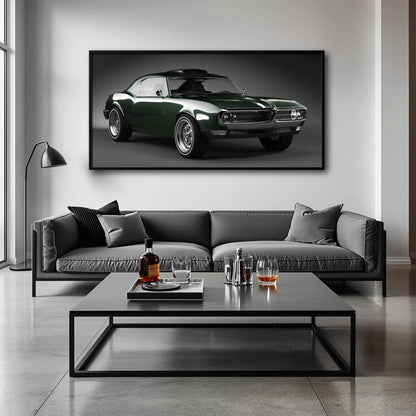Green Pontiac Firebird Wall Art – Vintage Muscle Car Canvas Print Cars