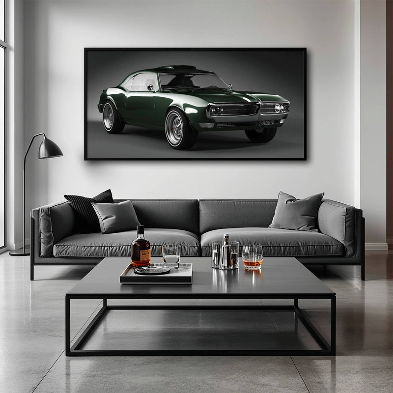 Green Pontiac Firebird Wall Art – Vintage Muscle Car Canvas Print Cars