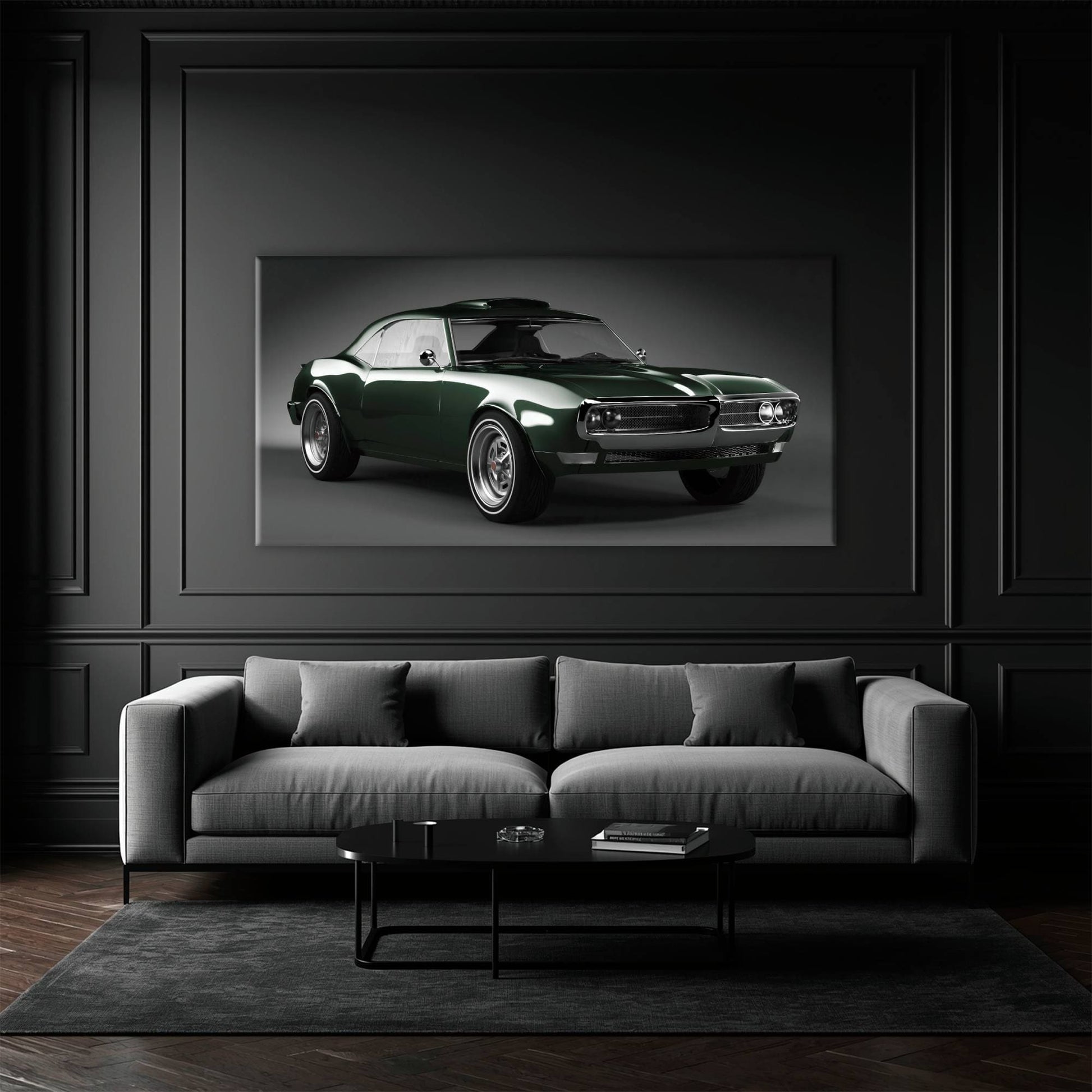 Green Pontiac Firebird Wall Art – Vintage Muscle Car Canvas Print Cars