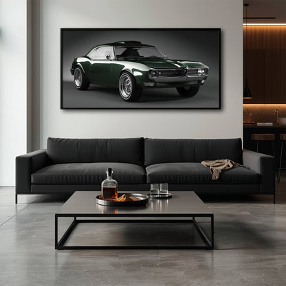 Green Pontiac Firebird Wall Art – Vintage Muscle Car Canvas Print Cars