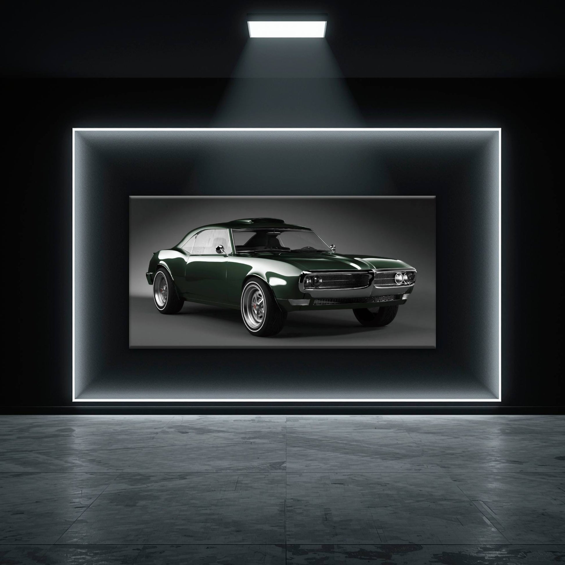 Green Pontiac Firebird Wall Art – Vintage Muscle Car Canvas Print Cars